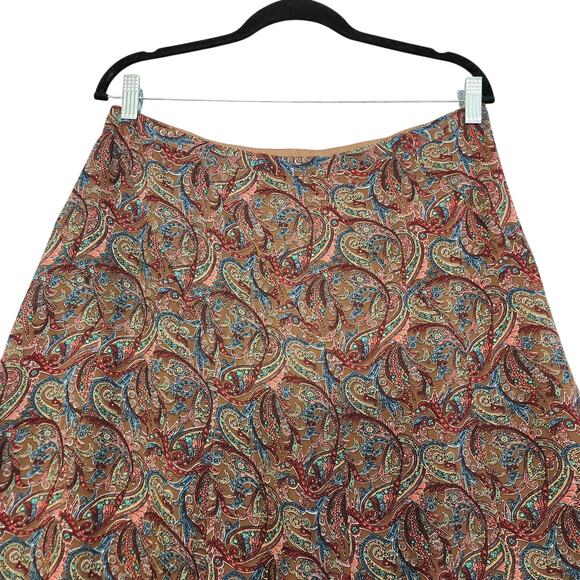 Liz Claiborne Womens Asymmetrical Paisley Print Midi Skirt Size 12 Petite Brown - Picture 5 of 11